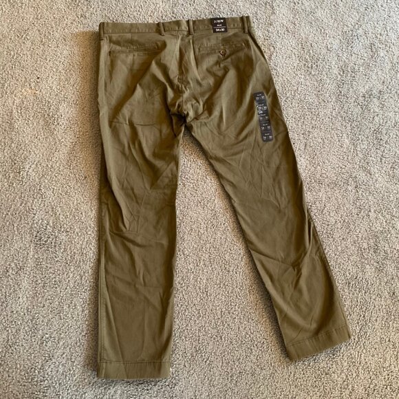 NWT J. CREW FACTORY OLIVE GREEN SLIM-FIT FLEX PANTS - SIZE 34 x 30 - Picture 8 of 15
